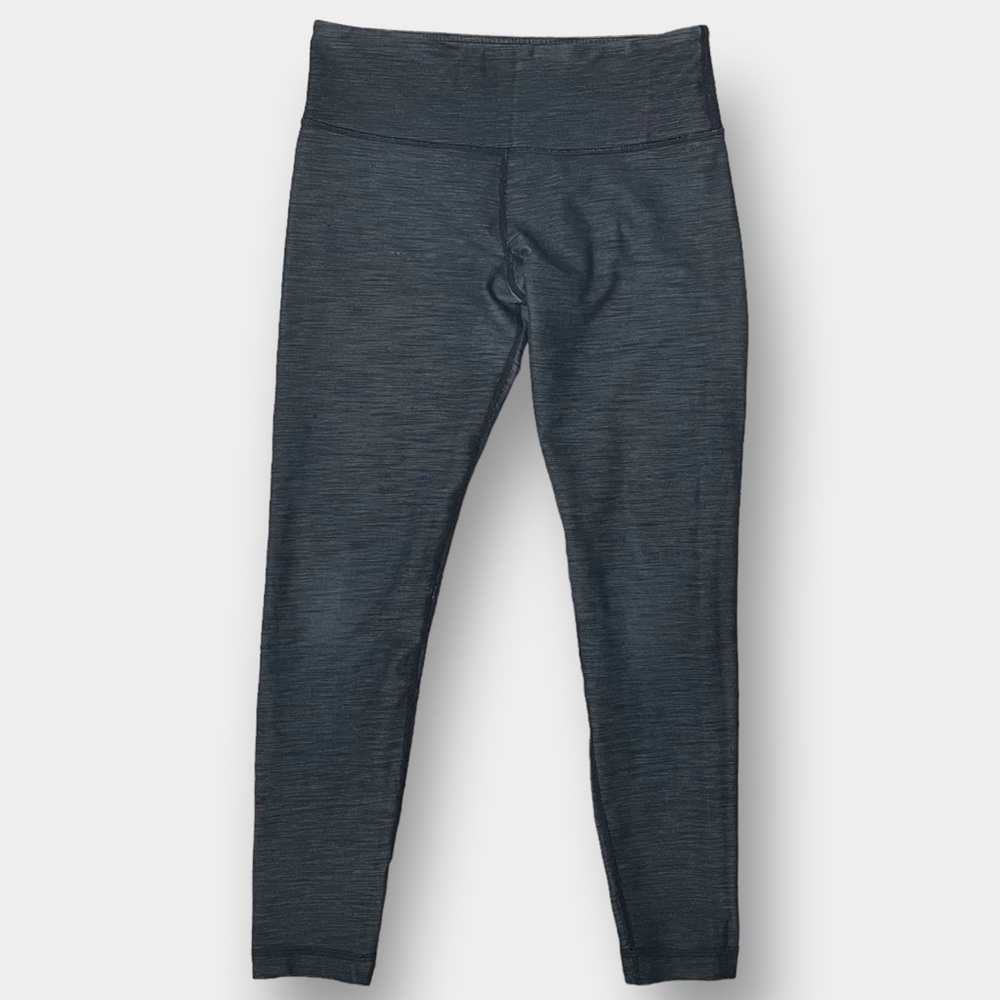 Lululemon Slub Denim Black Dark Gray Capri Cropped Leggings Size 6
